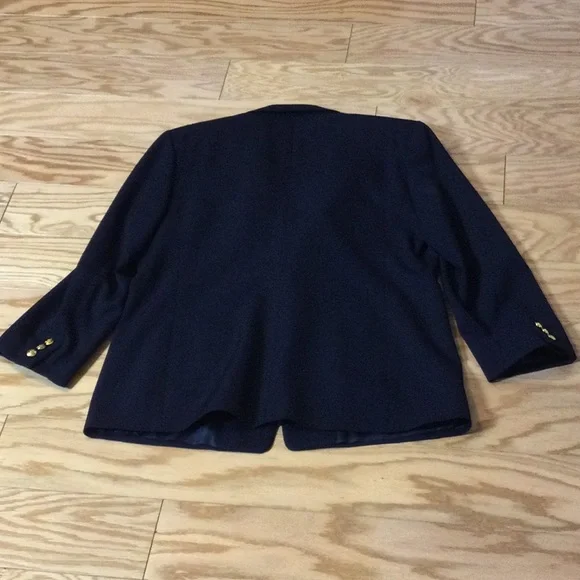 14 Austin Reed navy blue wool one button blazer - Picture 4 of 16